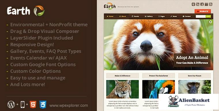 68209  Earth v4.3 - Eco/Environmental NonProfit WordPress Theme