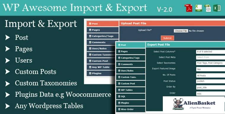 74088  WordPress Awesome Import & Export Plugin v3.1.2