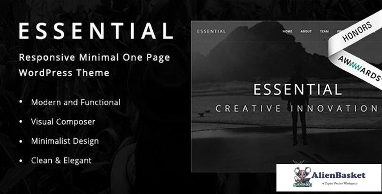 76495  Essential v1.9 - Responsive Minimal One Page WordPress Theme