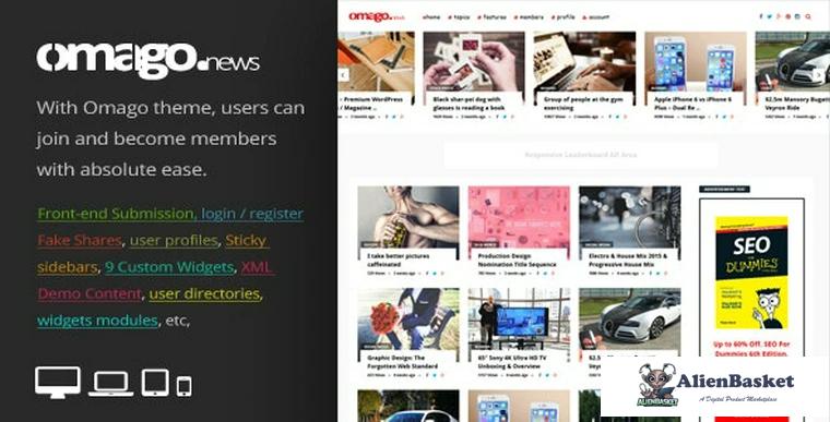 93274  Omago News v3.0 - User Profile Membership & Content Sharing Theme