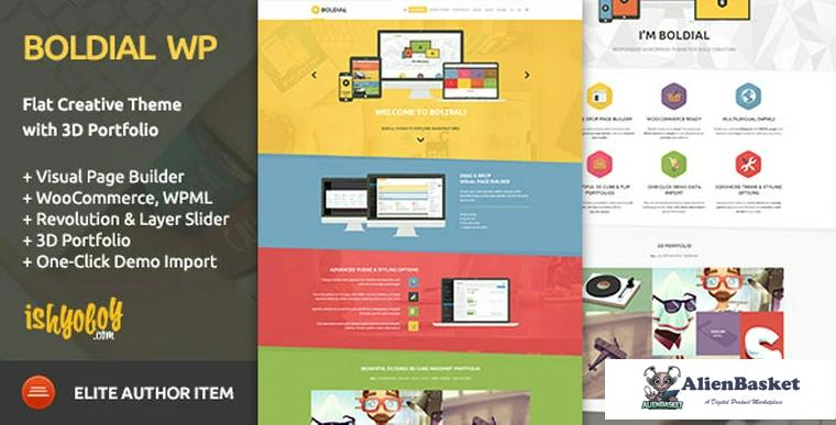 70222  Boldial WP v2.9 - Flat Creative Theme with 3D Portfolio