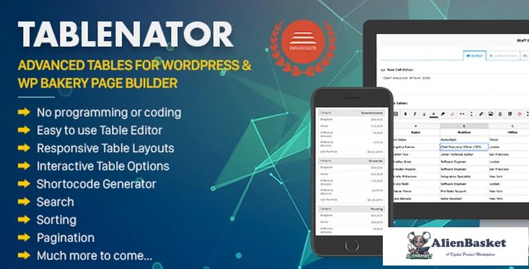 70038  Tablenator v2.0.1 - Advanced Tables for WordPress