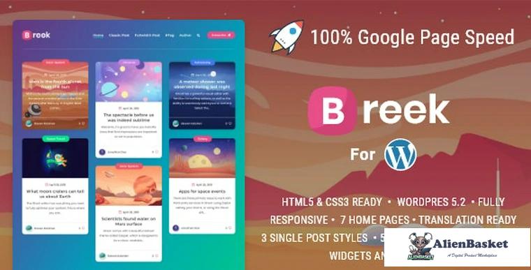 84056  Breek v3.1.0 - Minimal Masonry Theme for WordPress