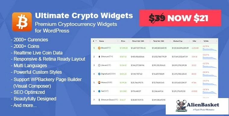 79664  Ultimate Crypto Widgets v1.3.2 - Premium Cryptocurrency Widgets for WordPress