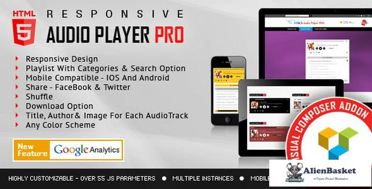 77306  HTML5 Audio Player PRO v2.0 - WPBakery Page Builder