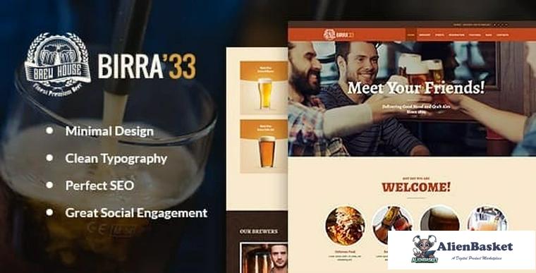 79373  Birra33 v1.4 - Brewery Brewpub and Craft Beer Shop WordPress Theme