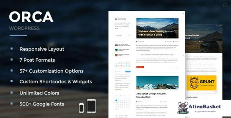 68053  Orca v1.9.1 - Responsive WordPress Blog Theme