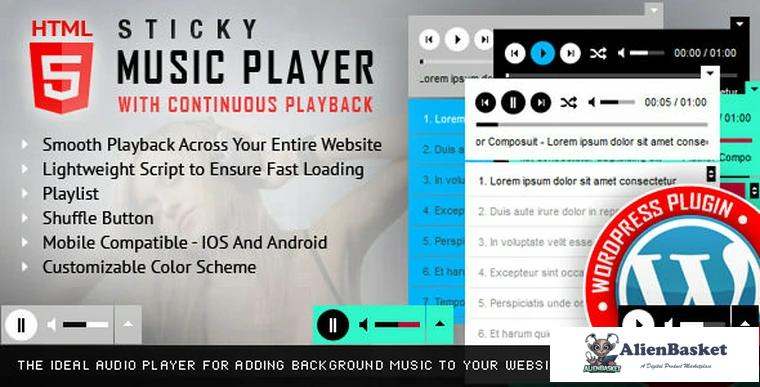 79587  Sticky HTML5 Music Player v2.5.1.2 - WordPress Plugin