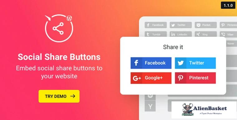 68664  WordPress Social Share Plugin v1.1.0 - Share Buttons