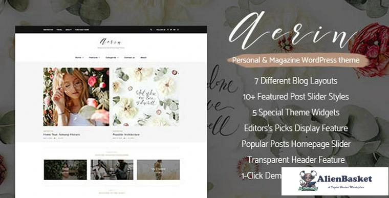 72267  Aerin v1.0 - Personal & Magazine WordPress