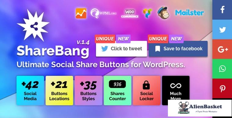 72921  ShareBang v1.4 - Ultimate Social Share Buttons