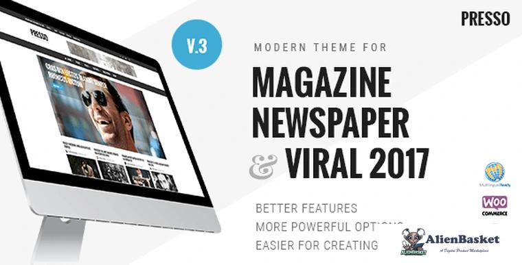 67826  PRESSO v3.3.1 - Modern Magazine / Newspaper / Viral Theme