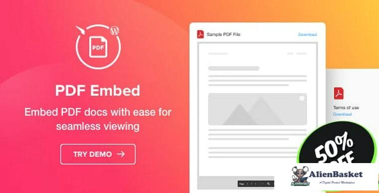 76467  PDF Embed v1.0.0 - WordPress PDF Viewer plugin