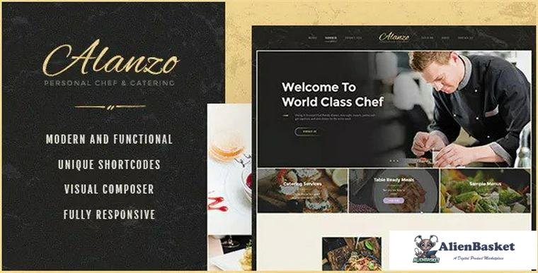 90045  Alanzo v1.0.6.1 - Personal Chef & Catering WordPress Theme