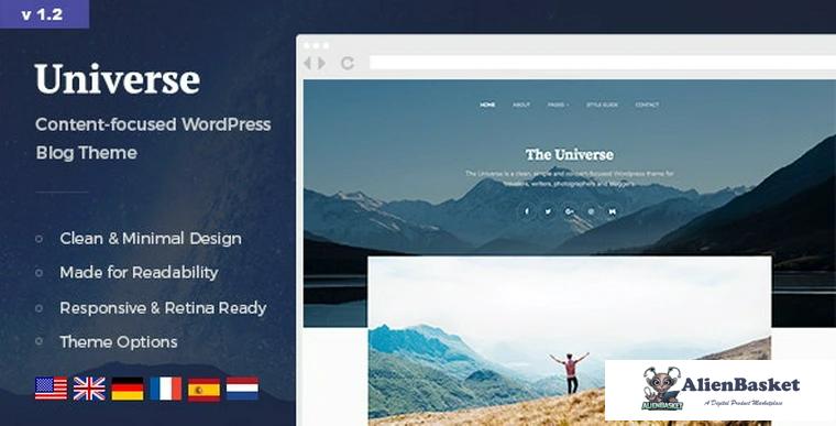 78066  Universe v1.2.1 - Clean & Minimal WordPress Blog Theme