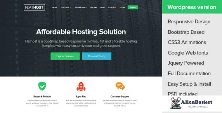 70862  FlatHost v2.2 - WordPress Hosting Theme + WHMCS