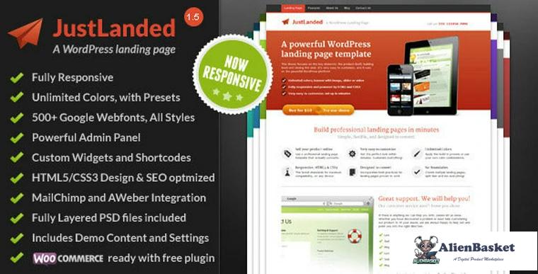 69159  JustLanded v1.7.0 - WordPress Landing Page