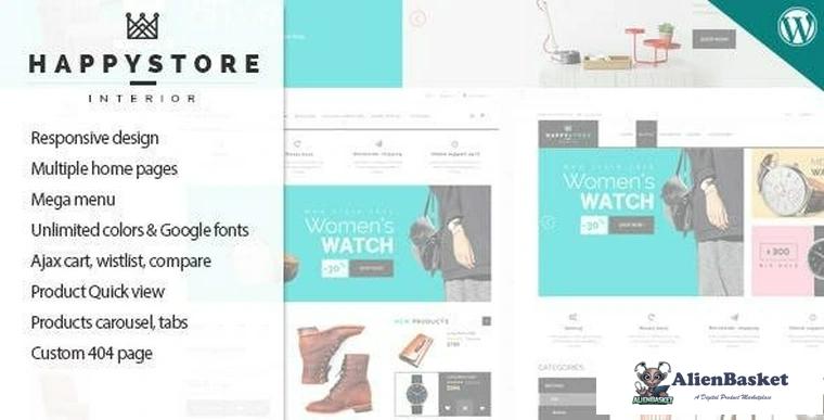 89593  HappyStore v1.6.5 - Responsive WooCommerce Theme