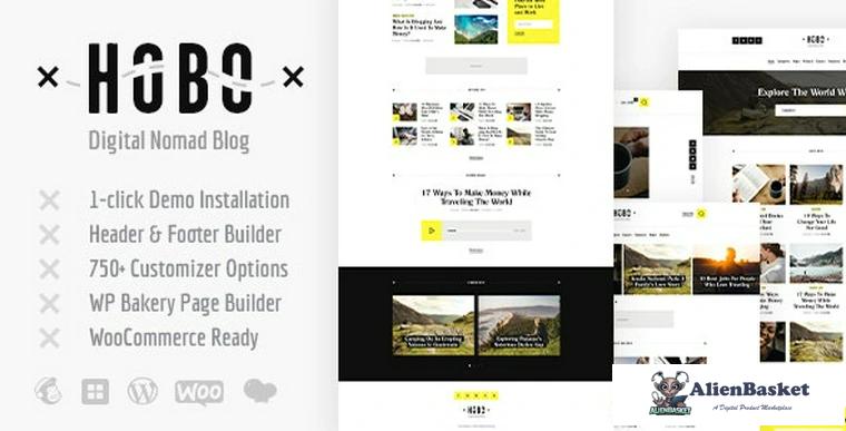 92118  Hobo v1.0.8 - Digital Nomad Travel Lifestyle Blog WordPress Theme