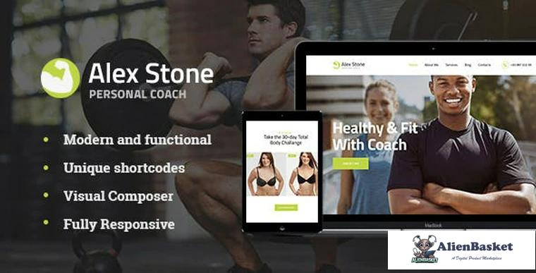 75059  Alex Stone v1.1 - Personal Gym Trainer WordPress Theme