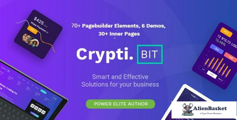 85877  CryptiBIT v1.2 - Technology, Cryptocurrency, ICO/IEO Landing Page WordPress theme