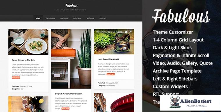 68036  Fabulous v2.2 - Responsive Masonry Blog WordPress Theme