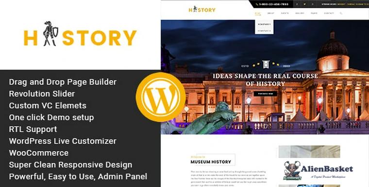 76617  History v1.2.2 - Museum and Exhibition WordPress Theme (19 June 2019)