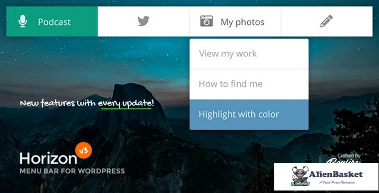 75215  Horizon v3.2 - Menu Bar Plugin for WordPress