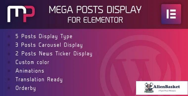 76182  Mega Posts Display for Elementor v1.0 - Premium Wordpress Plugin