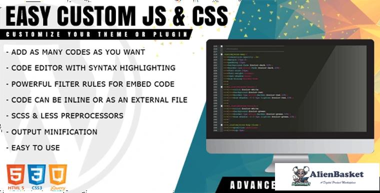 75878  Easy Custom JS and CSS v1.1.1 - Extra Customization for WordPress