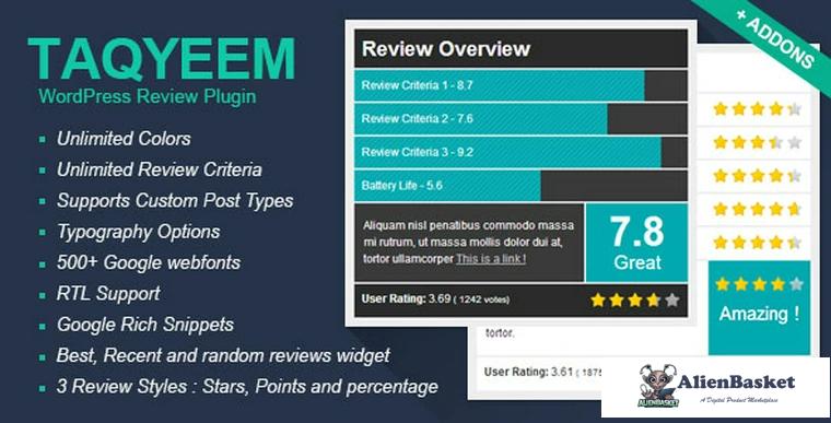 87301  Taqyeem v2.6.4 - WordPress Review Plugin