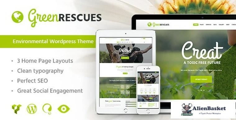 79225  Green Rescues v1.6 - Environment Protection Antipollution Eco WordPress Theme