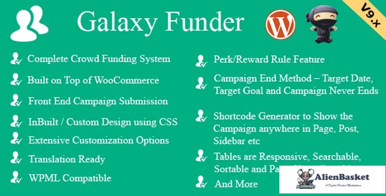 67682  Galaxy Funder v9.9 - WooCommerce Crowdfunding System