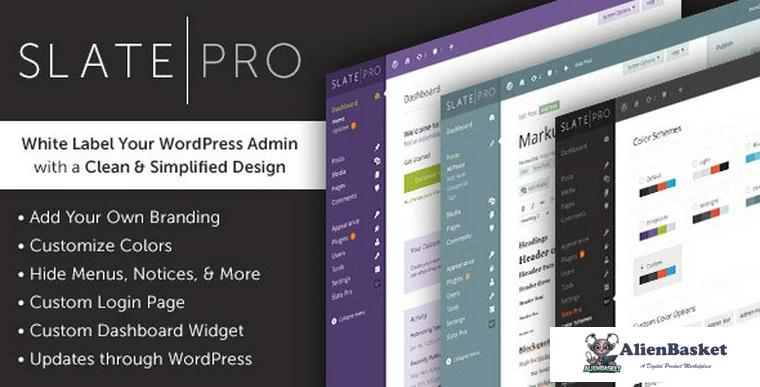 74179  Slate Pro v1.1.7 - A White Label WordPress Admin Theme