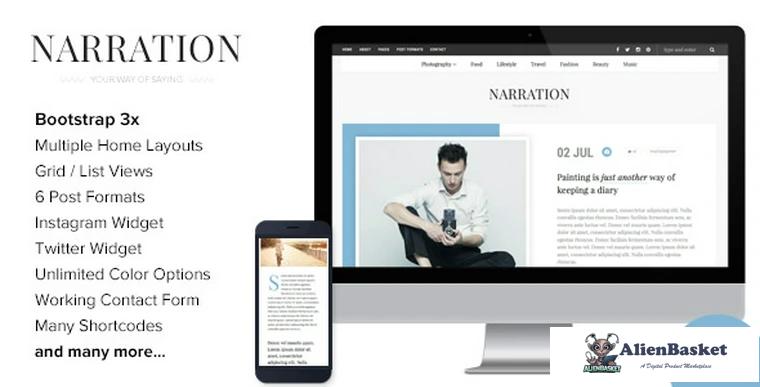 77722  Narration v1.5 - A Responsive WordPress Blog Theme