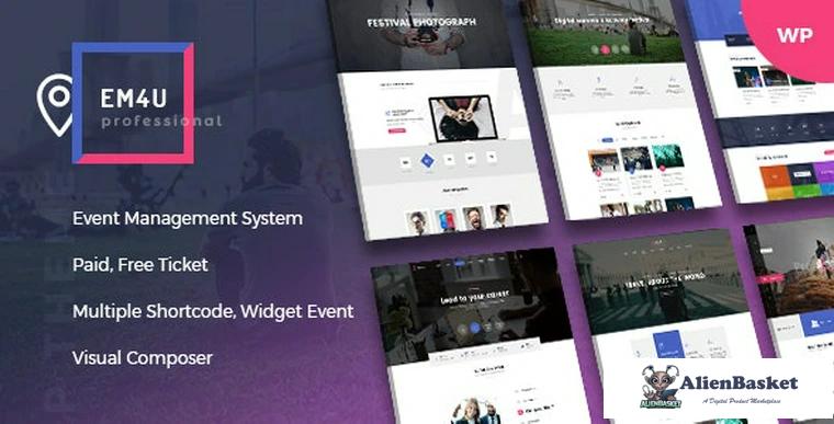 76564  Event EM4U v1.3.1 - Multiple Event Booking Conference Ticket, QR Code Calendar WordPress Them