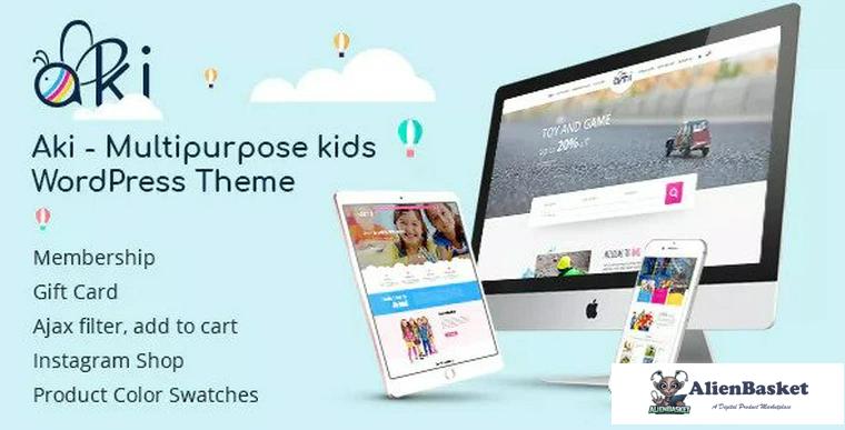 74053  Aki v1.2.5 - Multipurpose Kids WordPress Theme