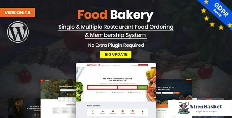 80297  FoodBakery v1.6.0 - Food Delivery Restaurant Directory WordPress Theme