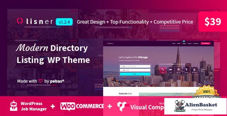 72430  Lisner v1.2.4 - Modern Directory Listing WordPress Theme