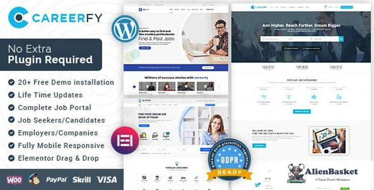 93850  Careerfy v9.4.3 - Job Board WordPress Theme