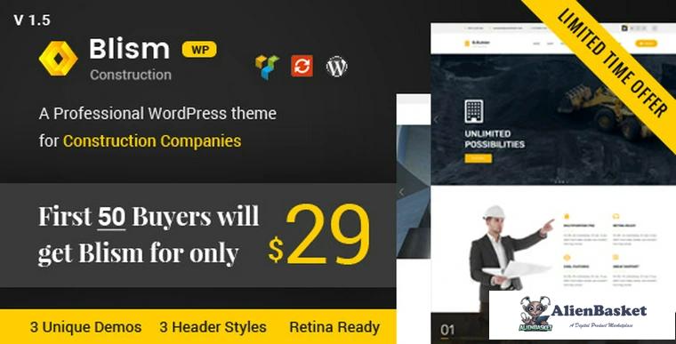 68393  Blism v1.5 – Construction WordPress Theme