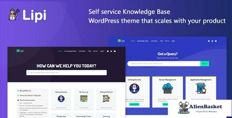 77232  Lipi v1.2 - Self Service Knowledge Base and Creative WordPress Theme