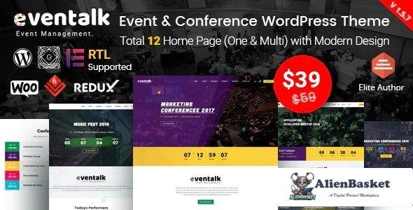 96388  EvnTalk v1.6.4 - Event Conference WordPress Theme 