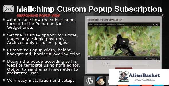 95277  Mailchimp Custom Popup Subscription for wordpress v1.4 