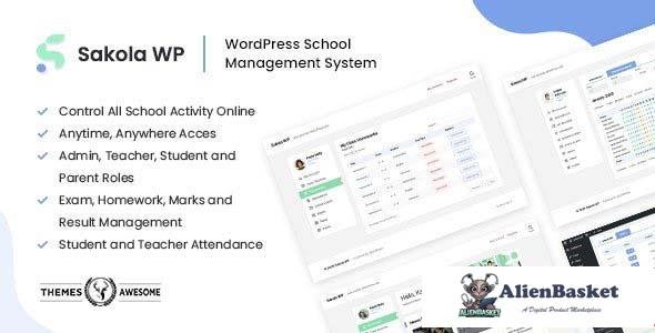 95430  SakolaWP v1.0.0 - WordPress School Management System 