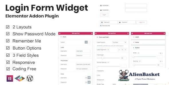 96715  Login Form Widget Elementor Addon Plugin v1.0.2 