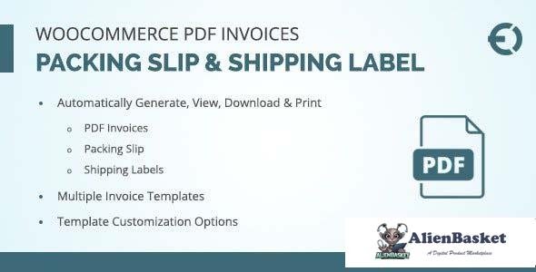 95853  WooCommerce PDF Invoice, Packing Slip & Shipping Label v1.0.3 