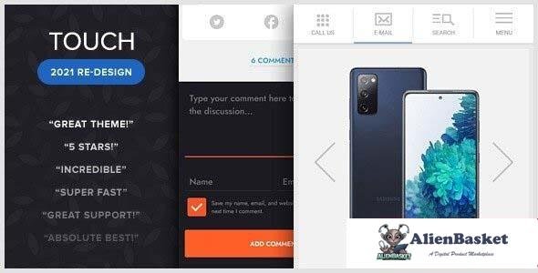 96993  TOUCH v2.0 - A Lighter-than-air WordPress Mobile Theme 