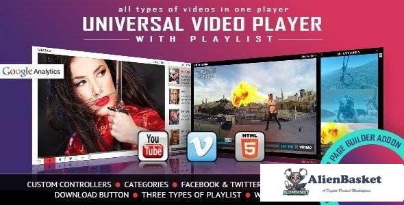 98520  Universal Video Player v1.1 - YouTube/Vimeo/Self-Hosted - Elementor Widget 