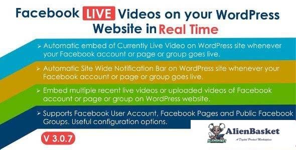 97405  Facebook Live Video Auto Embed for WordPress v3.0.7 